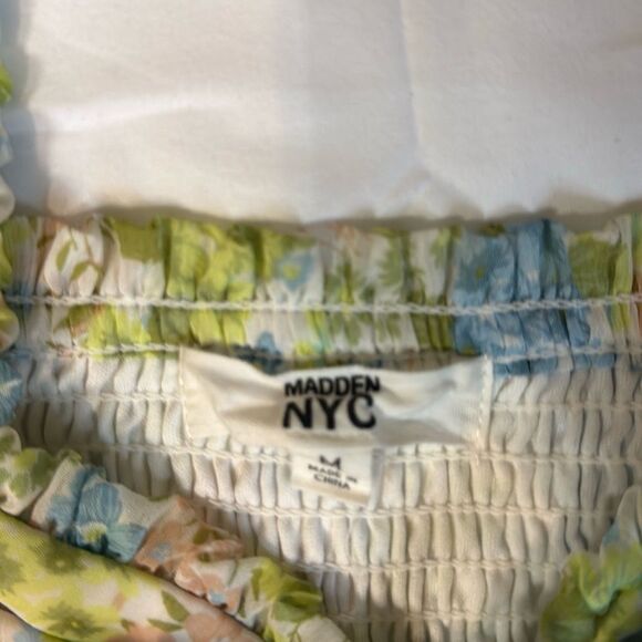 Madden NYC floral mini dress size medium y2k babydoll milkmaid summer romantic f - Picture 7 of 11